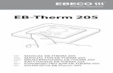 EB-Therm 205 · 2016. 5. 16. · Tack för att du valde Ebeco. Lycka till med användandet av din EB-Therm 205 ... Tekniken innebär att EB-Therm från start testar och samlar in
