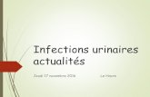 Infections urinaires actualités - AHFMC€¦ · Infections urinaires actualités Jeudi 17 novembre 2016 Le Havre. Introduction ... Intérêt des urgences pédiatriques : diagnostic
