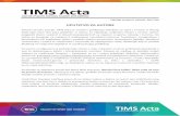 Tims. - UPUTSTVO ZA AUTORE · UPUTSTVO ZA AUTORE Naučno-stručni časopis TIMS Acta je zvanična publikacija Fakulteta za sport i turizam iz Novog Sada koja izlazi dva puta godišnje.