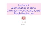 Lecture 7 Mathematics of Data: Introduction, PCA, MDS, and Graph Realization · 2015. 11. 28. · Graph Realization 姚 远 2011.4.12! Golden Era of Data! Bradley Efron said, the