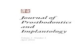 Journal of Prosthodontics and Implantology · 2012. 7. 21. · President of the Academy of Perio-Prosthodontics Taiwan Fields: Fixed prosthesis, Occlusion, Dental materials Ching-Wu