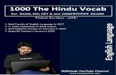 1000 The Hindu Vocab - Vishal Parihar · Vishal Parihar (AVP) For BANK, SSC, CET & ALL COMPETITIVE EXAMS . India’s No.1 Teacher in Bank Exams for English Language and Editorial