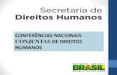 Apresentação do PowerPoint · “dispõe sobre as diretrizes para organização e realização das Conferências Nacionais Conjuntas de Direitos Humanos” Portaria n° 121, de