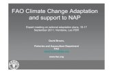 FAO Climate Change Adaptation and support to NAP · September 2011; Vientiane, Lao PDR David Brown, Fisheries and Aquaculture Department FAO david.brown@fao.org . Outline Ł FAO and