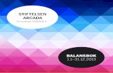 STIFTELSEN ARCADAarsberattelse.arcada.fi/2013/uploads/Balansbok-2013_FINAL.pdf · vecklingen av nätbaserat lärande, näthögskola och riktlinjer för utvecklandet av nya studieplaner.
