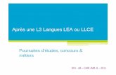 Université de Bourgogne - Après une L3 Langues LEA ou LLCE · de projets culturels, éducatifs ou de formation aux domaines de l’éducation, de la formation et de la culture •Acquérir