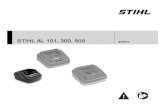 STIHL AL 101, 300, 500...使用 stihl al 101 充电器为 stihl ak 和 ap 电池再充电。 使用 stihl al 300 或 al 500 充电器为 stihl ak、ap 和 ar 电池再充电。 ￭