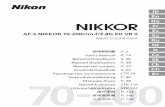 AF-S NIKKOR 70-200mm f/2.8G ED VR II...No reproduction in any form of this manual, in whole or in part (except for brief quotation in critical articles or reviews), may be made without
