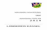 HAUSHALTSSATZUNG UND HAUSHALTSPLAN 2 0 1 9...10 Der im Muster 12 enthaltene Produktbereich „Umweltschutz“ wird im Haushalt des Landkreises Kassel nicht dargestellt, da für diesen