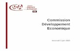 Commission Développement Economique · 2020. 6. 3. · -Instruction des dossiers d’aides directes de la Région En complément des aides territoriales -Instruction du Prêt Artisan