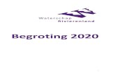 Begroting 2020 - Waterschap Rivierenland...9 1.3 Ontwikkelingen sinds het vorige begrotingsjaar Bestuursakkoord 2019-2023 ‘Door water verbonden’ Op 28 maart 2019 is het nieuwe