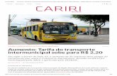 Aumento: Tarifa do transporte intermunicipal sobe para R$ 2,20€¦ · 07/11/2016 Aumento: Tarifa do transporte intermunicipal sobe para R$ 2,20 | Cariri Revista – Regionalismo,