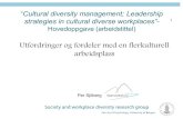 Cultural diversity management; Leadership strategies in ... · ”Mangfoldsledelse (Diversity management) har som formål at hele organisasjonens kultur forandres til å skape forståelse