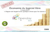Économie du logiciel libre - Philippe Scoffoni...Marché du logiciel libre En 2012, le marché du logiciel libre en France 2,5 milliards € et 30 000 emplois 6% du marché des services