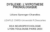 New DYSLEXIE: L’HYPOTHESE PHONOLOGIQUE · 2012. 6. 28. · Sprenger-Charolles, Siegel, Béchennec & Serniclaes, to appear, JECP Orthographic choice: Very high level of accuracy