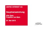 HV 2018 final - United Internet AG...5 Hauptversammlung 2018 Frankfurt am Main, 24. Mai 2018 KPIs GESCHÄFTSJAHR 2017 22,89 Mio. Kundenverträge: + 6,10 Mio., davon 880.000 aus organ