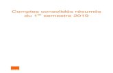 Comptes consolidés résumés · Comptes consolidés errésumés du 1 semestre 2019 5. ETAT DU RESULTAT GLOBAL CONSOLIDE (en millions d’euros) Note. 30 juin 2019 30 juin 2018 Résultat