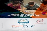 Scrum Developer Professional Certificate (SDPC) · diapositivas y ejemplos de experiencia del facilitador. Después de aprobar el examen Scrum Developer Professional Certificate,