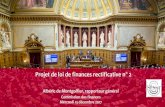 Projet de loi de finances rectificative n 2 · (en Mds €) + 2,8 Md€ ... Source : commission des finances du Sénat 12 Décomposition de l’évolution du déficit budgétaire