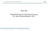 TOP III/5 Feststellung der Jahresrechnung Für das ... · Jahresrechnung des Haushaltsjahres 2017 Stadt Sulzburg / Häckelmoser Gemeinderatssitzung 08.11.2018 1 TOP III/5 Feststellung