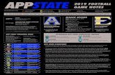 2019 FOOTBALL GAME NOTES - TownNews · 2019 football . game notes. appstatesports.com @appstatesports @appstate_fb @appstatesports @appstatefootball @appstatesports @appstate_fb.