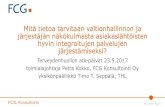 Mitä tietoa tarvitaan valtionhallinnon ja järjestäjän ...atk-paivat.fi/2017/S05-Kokko_ja_Seppala_.pdf30.5.2017 Page 1 Mitä tietoa tarvitaan valtionhallinnon ja järjestäjän