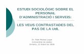 (Universitat de Lleida) Dimarts, 22 d’abril de 2008€¦ · Analitzar la situaciódel Personal d’Administraciói Serveis (PAS) de la Universitat de Lleida (UdL), les seves percepcions,