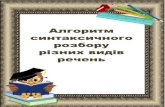АЛГОРИТМ - fs01.vseosvita.ua · Алгоритм синтаксичного розбору різних видів речень. Методичний посібник для