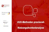 UUX-Methoden praxisnah Nutzungskontextanalyse CH...1. Mittelstand 4.0-Kompetenzzentrum Usability 2. Einführung: Usability und User Experience 3. Nutzungskontextanalyse - Theoretische