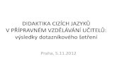 DIDAKTIKA CIZÍCH JAZYKŮ V PŘÍPRAVNÉM VZDĚLÁVÁNÍ …neflt.ujep.cz/sites/default/files/ak_analyzadcj_5_11_2012.pdfDidaktika v 23* prezenčních bakalářských studijních programech