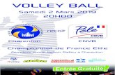 VOLLEY BALL · 2020. 1. 3. · VOLLEY BALL Championnat de France Elite Complexe sportif Nelson Paillou à Charenton reçoit Samedi 2 Mars 2019 20H00 Charenton CNVB. Created Date: