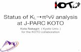 New Status of KL π νν analysis at J-PARC KOTO · 2018. 3. 11. · td V ts V tb 1 A 0 @ d s b 1 A ... Japan Proton Accelerator Research Complex = J-PARC KL beam 30GeV Proton Beam