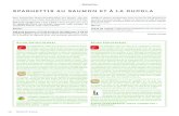 SPAGHETTIS AU SAUMON ET À LA RUCOLA - ESU-servicesesu-services.ch/fileadmin/Images/projects/tabula_4... · Les spaghettis: La part des spaghettis dans la pol-lution environnementale