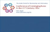 Starting RDA ImplementationArabic Cataloging Librarian Qatar National Library Qatar Foundation iweheba@qf.org.qa The scientific conference on “Cataloging Rules in the 21st century
