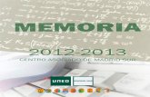 MEMORIA MADRID SUR CURSO 12-13 definitiva MADRID SUR UN… · Memoria del Curso 2012‐13 1 PRESENTACIÓN La memoria académica que presentamos refleja de forma esquemática y reducida