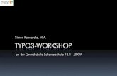 Simon Pannarale, M.A. TYPO3-WORKSHOP - -groأںe Community: festes, frei konfigurierbar-Viele hundert