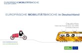 EUROPÄISCHE MOBILITÄTSWOCHE in Deutschland · SOCIAL MEDIA • Social media tool kit für Kommunen – Redaktionsplan mit vorformulierten Beiträgen – Sharepics und Infografiken