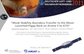 “Weak Stability Boundary Transfer to the Moon Launched ... · “Weak Stability Boundary Transfer to the Moon Launched Piggy-Back on Ariane 5 to GTO” Dominik Quantius1, Jörn