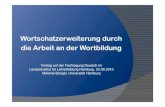 Vortrag Wortschatzerweiterung Wortbildung€¦ · Wortschatzerweiterung durch die Arbeit an der Wortbildung Vortrag auf der Fachtagung Deutsch imVortrag auf der Fachtagung Deutsch
