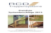 Preisliste Systembeschläge 2015 - RCD Treppensystemercdtreppensysteme.de/downloads/rcd-preisliste-2014.pdf · WB-200 16 mm 100 Stk. 90,00 € X WB-200-Edelstahl 16 mm 100 Stk. 225,00