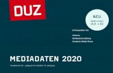 Mediadaten 2020 - DUZ€¦ · 1 MEDIADATEN 2020 Preisliste Nr. 58 – gültig ab 01.01.2020 | 76. Jahrgang NEU PRINT-PAKET DUZ + SZ Z Z in Kooperation mit: Jobware Süddeutsche Zeitung