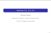 Sections 3.1, 3.2, 3 - people.stat.sc.edupeople.stat.sc.edu/hansont/stat770/chapter3a.pdf · Sections 3.1, 3.2, 3.3 Timothy Hanson Department of Statistics, University of South Carolina