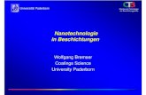 Nanotechnologie in Beschichtungen - Bund€¦ · Universität Paderborn Chemie und Technologie der Beschichtungsstoffe Nanotechnologie in Beschichtungen Wolfgang Bremser Coatings
