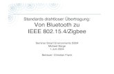 Standards drahtloser Übertragung: Von Bluetooth zu IEEE ... · Standards drahtloser Übertragung: Von Bluetooth zu IEEE 802.15.4/Zigbee Seminar Smart Environments SS04 Michael Bürge