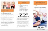 TSV Weilimdorf 1948 e.V. Sportangebote · 20.00 - 21.30 Uhr - Jugend / Erwachsene Turnen & Spiele freitags - Gymnastikzentrum 20.00 - 21.30 Uhr - Fitness-Mix „Lass dich überraschen“