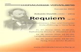 Antonín Dvořák Requiem - CHORAKADEMIE VORARLBERG€¦ · Requiem op.89 für vier Solostimmen, Chor und Orchester Erstaufführung in Vorarlberg - 2 - Chorakademie Vorarlberg Die