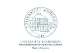 UNIVERSITÄT HOHENHEIM · Bachelor-Studierende im Studiengang Wirtschaftspädagogik an der Universität Hohenheim Bachelor-Studierende in wirtschaftspädagogischen Studiengängen