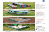 Spielplatzgeräte aus Recycling-Kunststoff · Quadratischer Sandkasten aus Kunst-stoff. Mit 4 farbigen Sitzflächen in Grün. LxBxH: 200x200x27 cm. Versandkostenpauschale: 79,—.