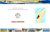 Région MENABE - Indian Ocean Commission · 350 kms s’étendant le long du Canal de Mozambique Limitation : Nord : Région Melaky Est : Région Bongolava et Région Vakinankaratra