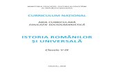 ISTORIA ROMÂNILORIstoria românilor şi universală, fiind o disciplină obligatorie din aria curriculară Edu cație socioumanistică, este orientată prioritar spre înțelegerea